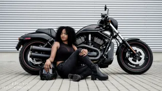 Portrait Harley Davidson Biker